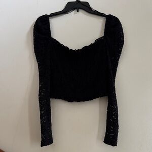 Topshop Black Lace Top